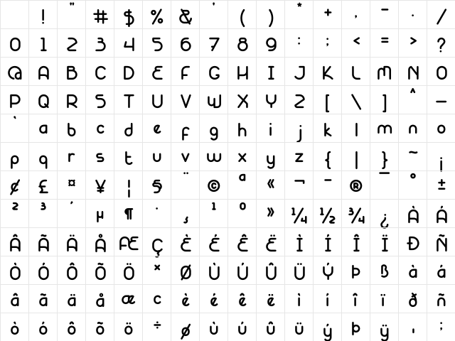 Nodelines Regular Character Map Nodelines Regular Character Map