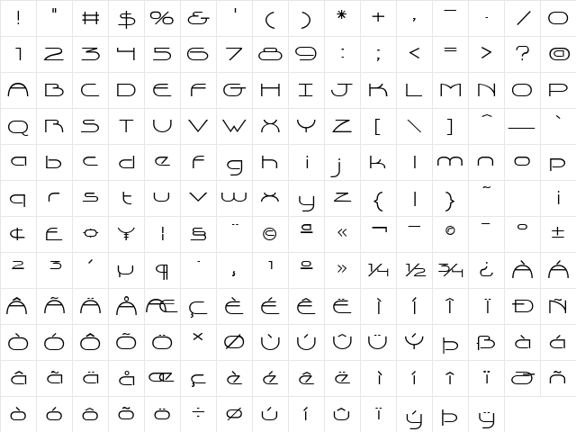 Capsule Regular Character Map Capsule Regular Character Map