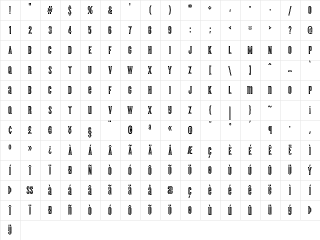 Cyclone Shaded Character Map Cyclone Shaded Character Map