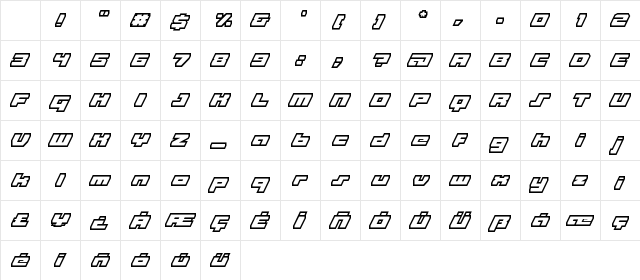 zapristi! eYe/FS Regular Character Map zapristi! eYe/FS Regular Character Map