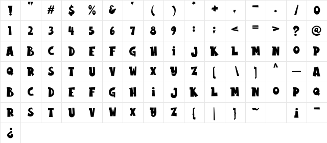 Rabbito Regular Character Map