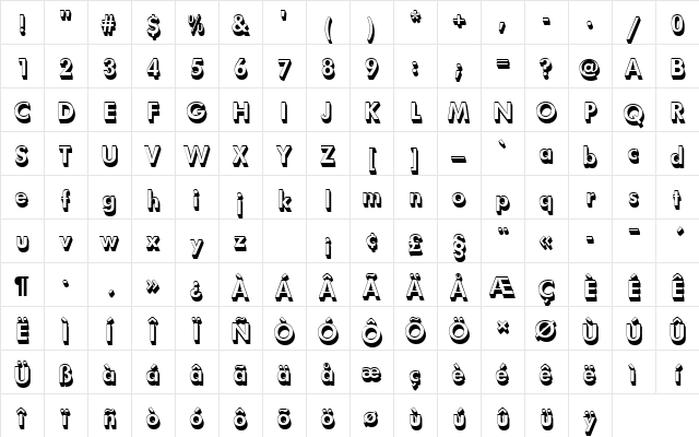 FuturaNo7TMedSh1 Regular Character Map FuturaNo7TMedSh1 Regular Character Map