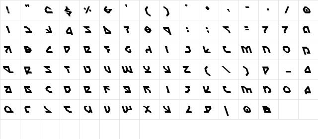 Nostromo Leftalic Leftalic Character Map
