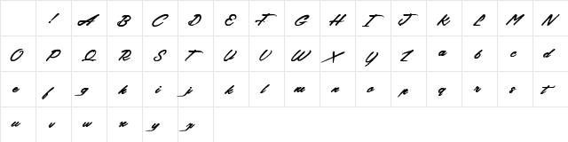 Back from the Dead Regular Character Map