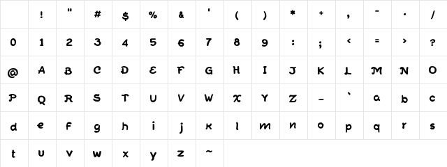 working_right_now Regular Character Map