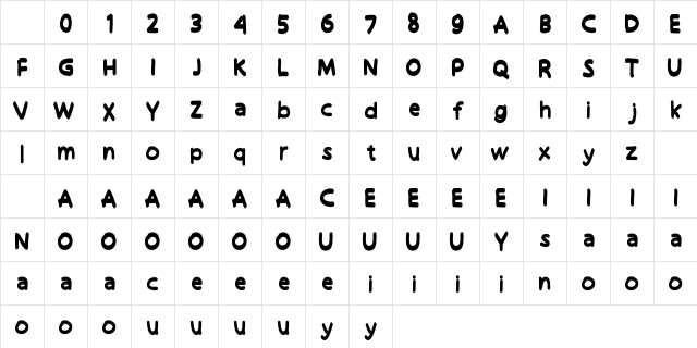 Funblob Free Bold Character Map Funblob Free Bold Character Map