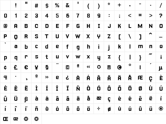 Yearling Regular Character Map Yearling Regular Character Map