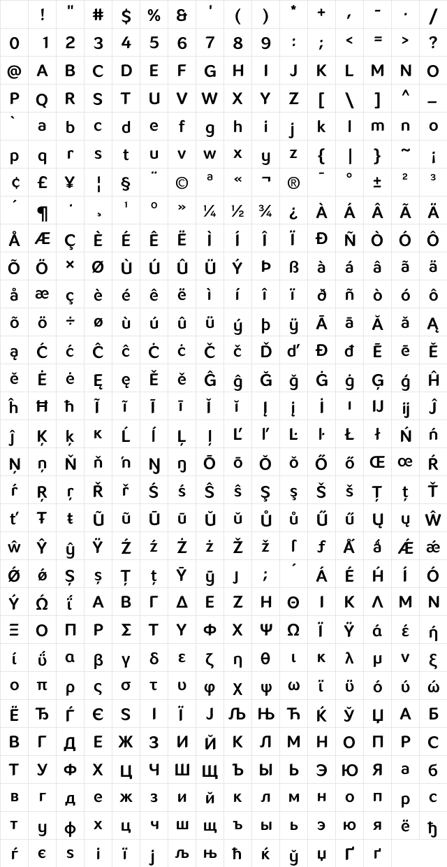 LT Flode Neue News Regular Character Map LT Flode Neue News Regular Character Map