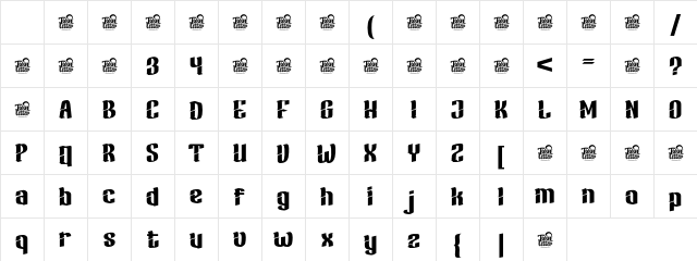 KINURE Regular Character Map