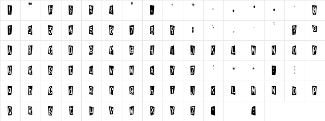 Black Book Regular Character Map Black Book Regular Character Map