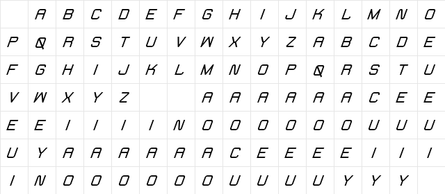 Fearcheer Demo Italic Character Map Fearcheer Demo Italic Character Map