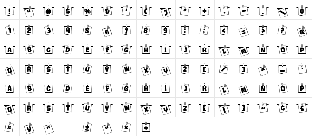 Notedry Regular Character Map