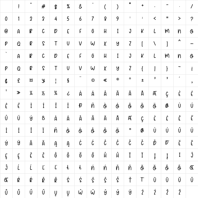 Focus Quotes Regular Character Map Focus Quotes Regular Character Map