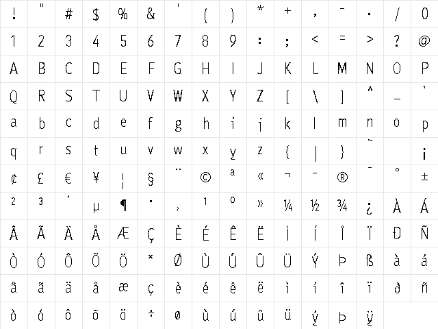 Ayumi Pro Regular Character Map Ayumi Pro Regular Character Map