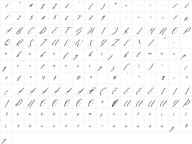 Heallington Italic Regular Character Map Heallington Italic Regular Character Map