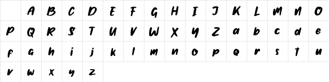 Ghotana Regular Character Map