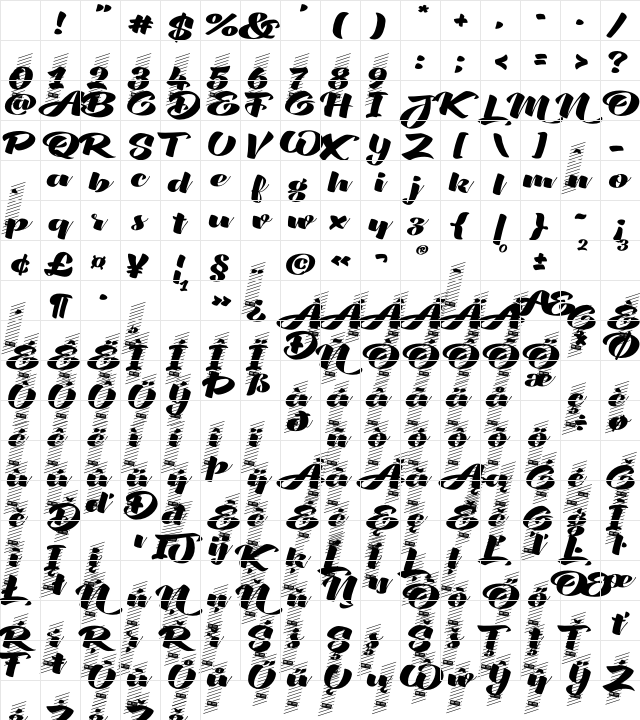 XXII CoolScript - DEMO Black Character Map