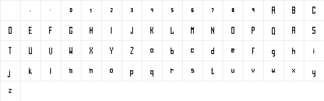 YaFuture Condensed Regular Character Map
