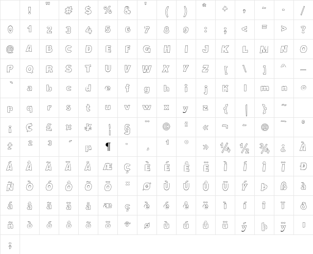 Crazy Krabs Outline Regular Character Map