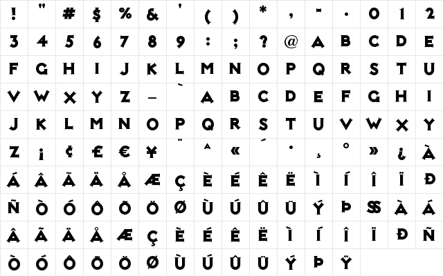 NotMaryKate Regular Character Map