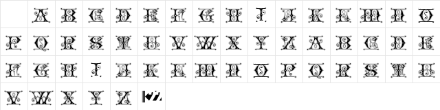 Ginger Initials Regular Character Map