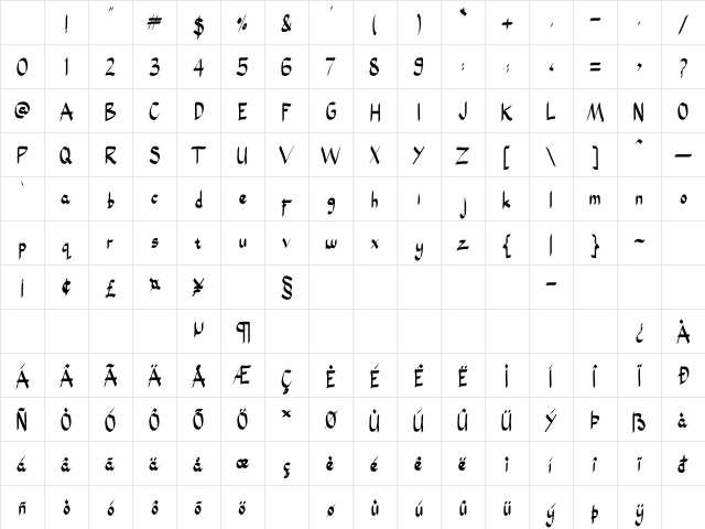 Black Smith Regular Character Map Black Smith Regular Character Map