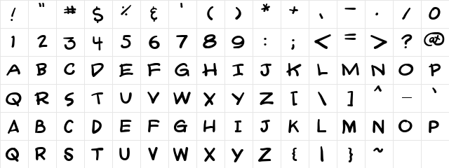 CK Comic Book Regular Character Map CK Comic Book Regular Character Map
