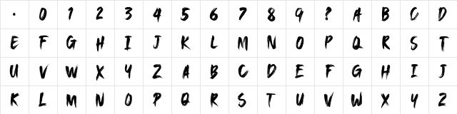 SAEROWS DEMO Regular Character Map SAEROWS DEMO Regular Character Map