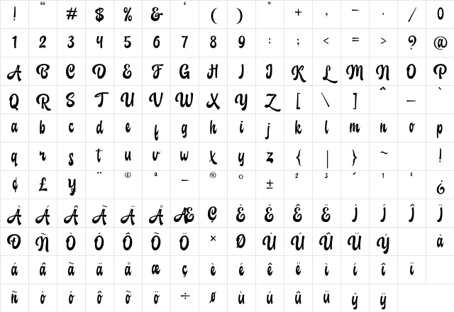 Backstranger Regular Character Map