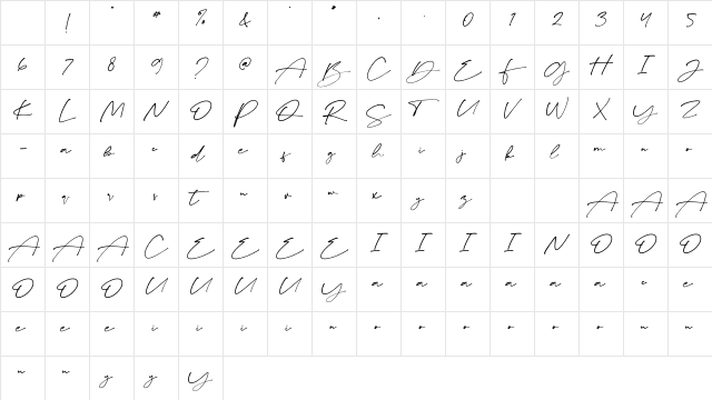 Belove Regular Character Map