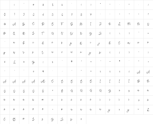 Cattoms cute Regular Character Map Cattoms cute Regular Character Map