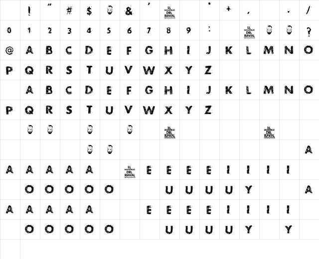 El Monstruo del Raval Regular Character Map