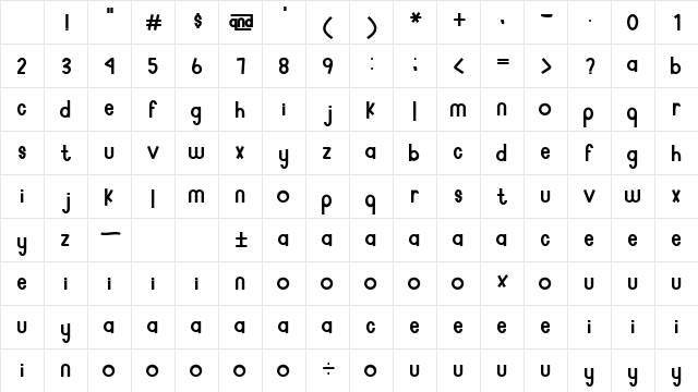 Something Regular Character Map Something Regular Character Map
