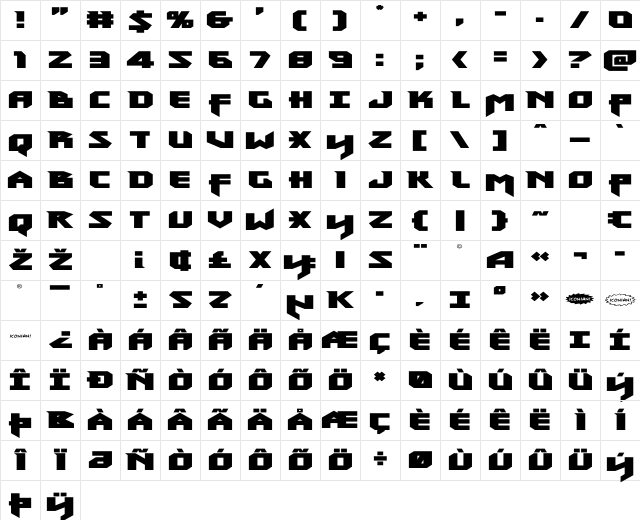 Heavy Copper Expanded Expanded Character Map Heavy Copper Expanded Expanded Character Map