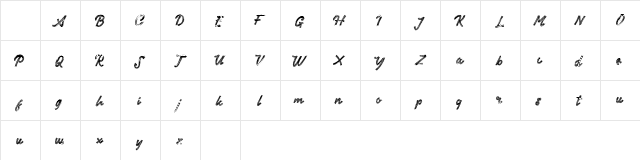 Paraf Regular Character Map Paraf Regular Character Map