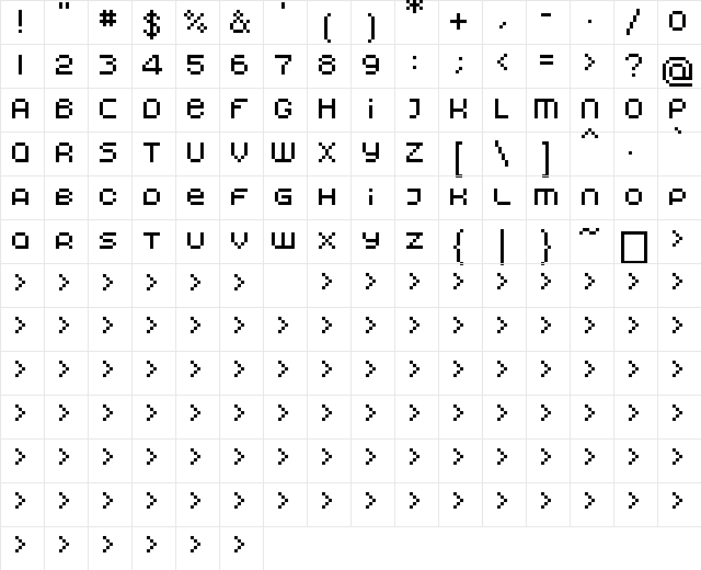 00Erratix Regular Character Map