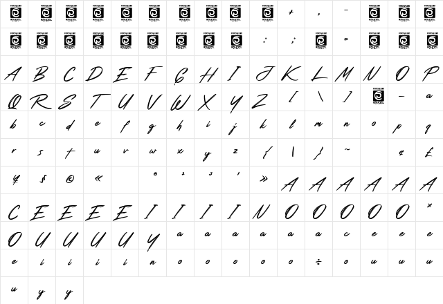 Rotters Personal Use Regular Character Map Rotters Personal Use Regular Character Map