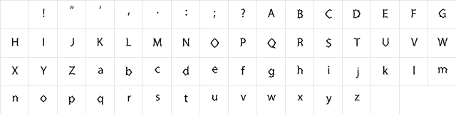 Zinedka Regular Character Map Zinedka Regular Character Map