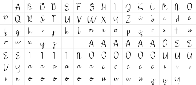 Denique Demo Regular Character Map