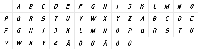 SPEEDTRAP FREE Regular Character Map SPEEDTRAP FREE Regular Character Map