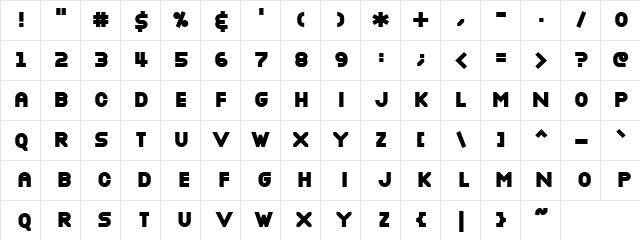 NottkeBlack Regular Character Map