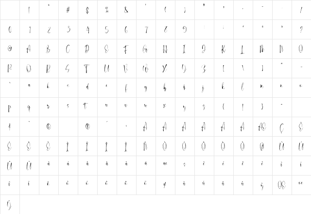 Themify Brush Regular Character Map