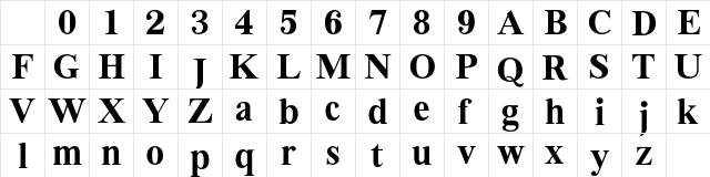 Bia Demo Regular Character Map Bia Demo Regular Character Map