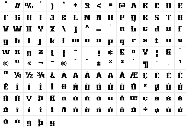 KING HOSHUN Trial Regular Character Map