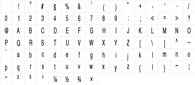 Everest Regular Character Map Everest Regular Character Map