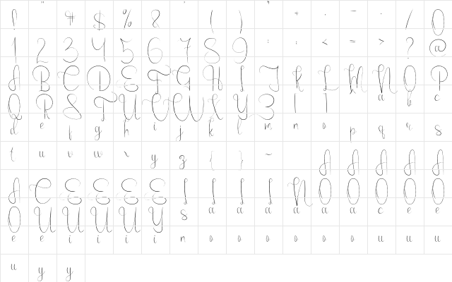 Emanuela Light Regular Character Map Emanuela Light Regular Character Map