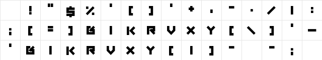 XXX Thirty Regular Character Map XXX Thirty Regular Character Map
