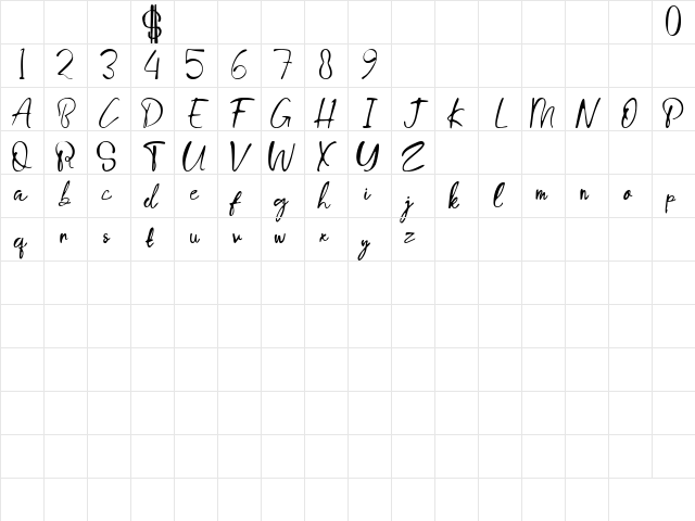 Porto Bianco Demo Regular Character Map