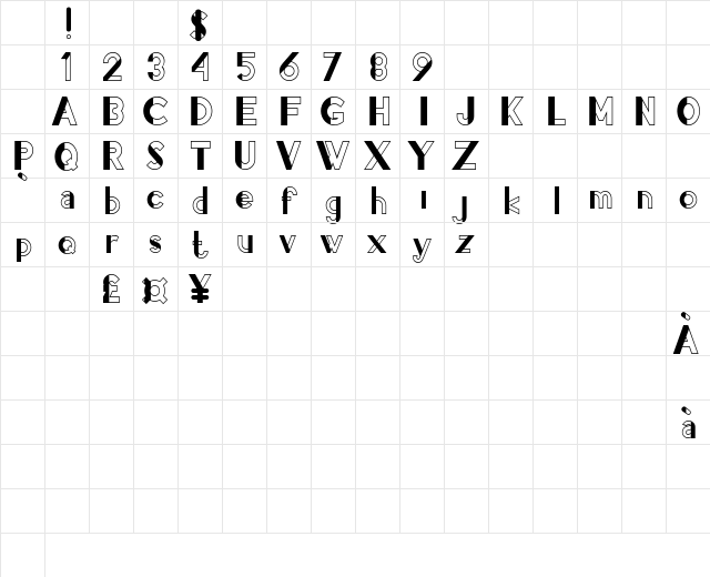 Pacitan Pitu Demo Regular Character Map