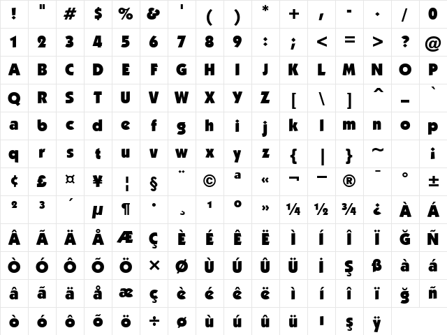 00388 Regular Character Map
